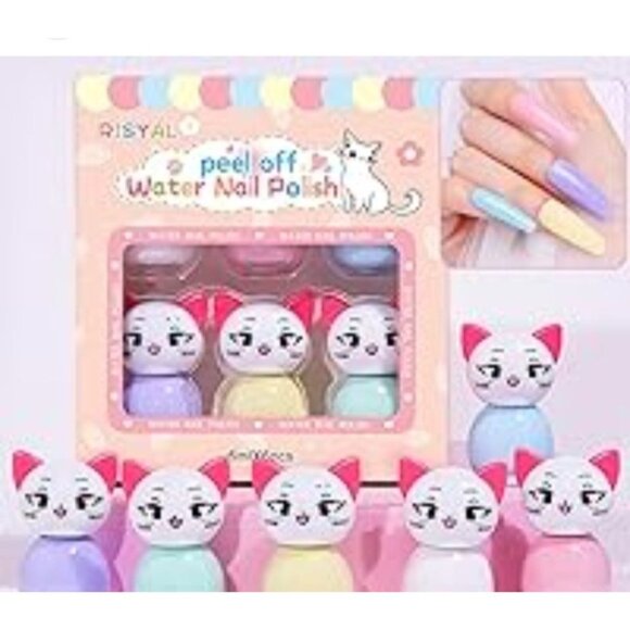 2 Pkg Bundle Non-Toxic Peel-Off Water-Based Nail Polish Set Kids & Women - Picture 3 of 11